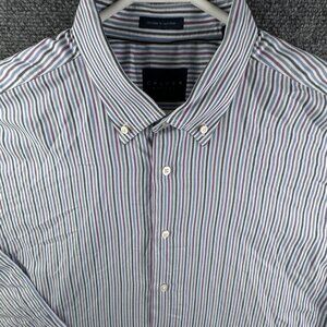 Calder Carmel LIMITED EDITION 1/35 Button Up Shirt Striped Purple Blue XL Adult
